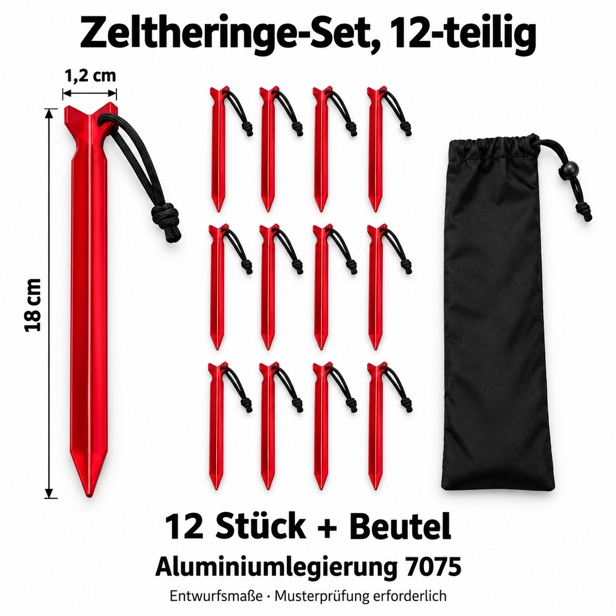 Zeltheringe-Set, 12-teilig